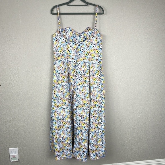 NWT Agua by Agua Bendita Mambo La Fania Lila Multicolor Floral Spring Sz L - Picture 8 of 16